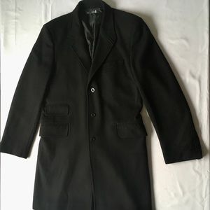 U-Trend Urban Kiabi Men’s Long Black Coat/Overcoat